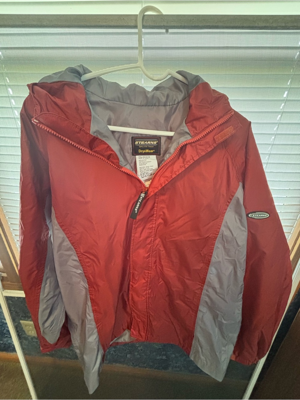 Stearns Rust brown and Gray Lightweight Hooded Rain Jacket